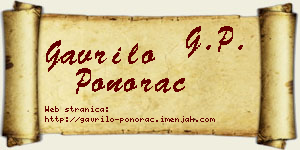 Gavrilo Ponorac vizit kartica